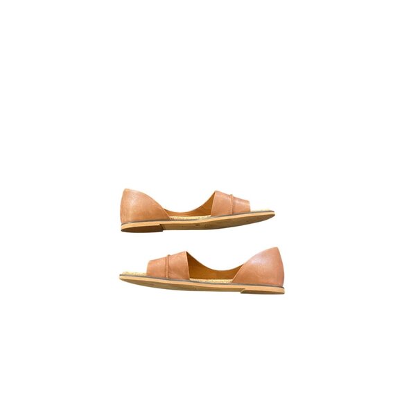 Lucky Brand Fentin 2 Flat Leather Sandals Latte Brown Size 9 Neutral Coastal - Picture 7 of 12